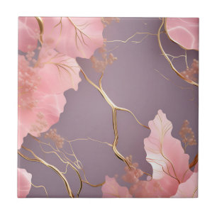 Modern Abstrakt på Rosa Marble Kakelplatta