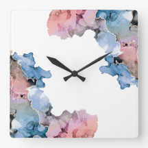 Modern Abstrakt Paint Stänk Bläck Blue Rosa