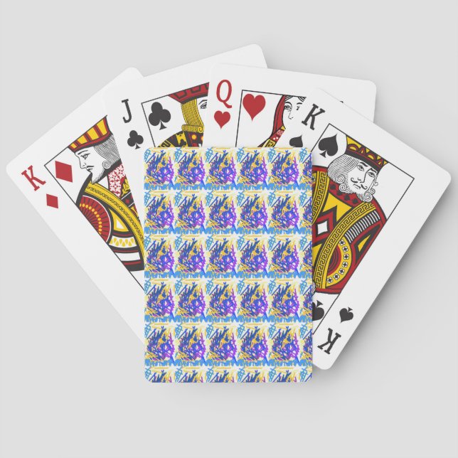 Modern Abstrakt Paint Stänk Casinokort (Baksidan)