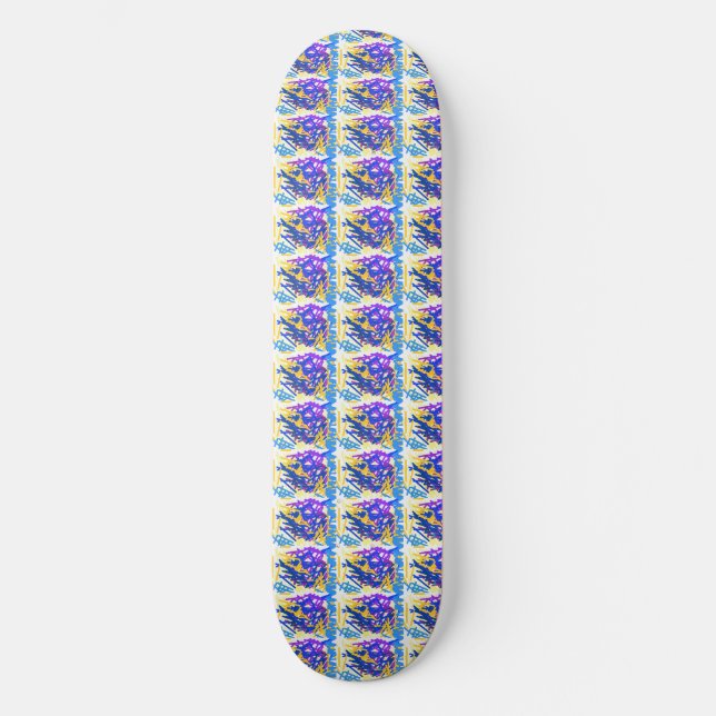 Modern Abstrakt Paint Stänk Mini Skateboard Bräda 18,5 Cm (Framsida)