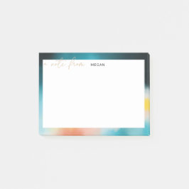 Modern abstrakt painterly gräns och skript post-it block