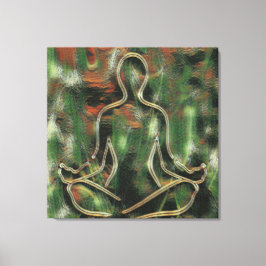 Modern Abstrakt Painting Yoga Meditation Grönt Art Canvastryck