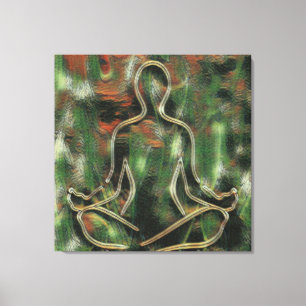 Modern Abstrakt Painting Yoga Meditation Grönt Art Canvastryck