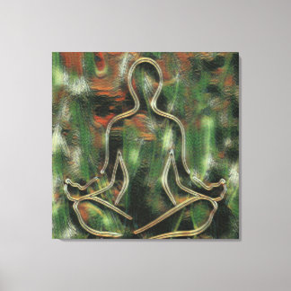 Modern Abstrakt Painting Yoga Meditation Grönt Art Canvastryck