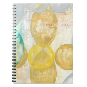 Modern Abstrakt Paints on Newsprint Anteckningsbok Med Spiral