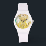 Modern Abstrakt Paints on Newsprint Armbandsur<br><div class="desc">Romantik håller på att sticka huvudet i den här målarn av Jennifer Goldberger. Cirklar och fotbollsformer läggs ovanpå en tidningspapperbakgrund och gömmer större delen av ord. Några toppar igenom, särskilt romantik. En avant garde-markering som skulle göra ett underbart tillägg till väggen!</div>