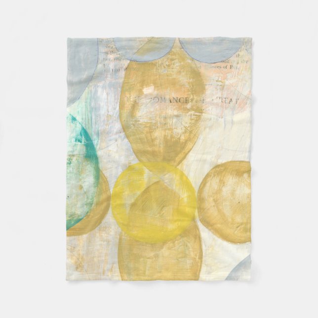 Modern Abstrakt Paints on Newsprint Fleecefilt (Framsidan)