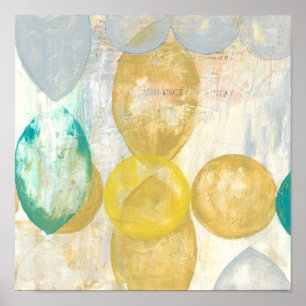 Modern Abstrakt Paints on Newsprint Poster