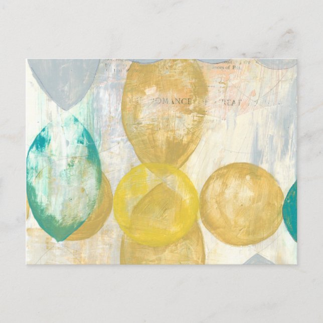 Modern Abstrakt Paints on Newsprint Vykort (Framsida)