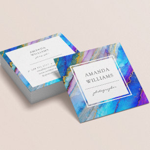 Modern Abstrakt Paskriven Mönster-ruta Fyrkantigt Visitkort