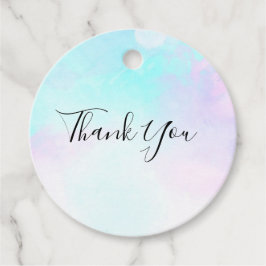 Modern Abstrakt Pastel Blue & Lila Watercolor Gåvor Etiketter