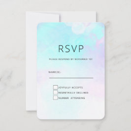 Modern Abstrakt Pastel Blue & Lila Watercolor OSA Kort