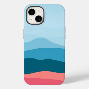 Modern Abstrakt Pastel Blue Rosa Mountains
