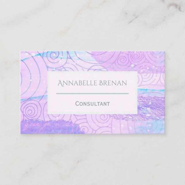 Modern Abstrakt Pastel Mönster Visitkort (Framsida)