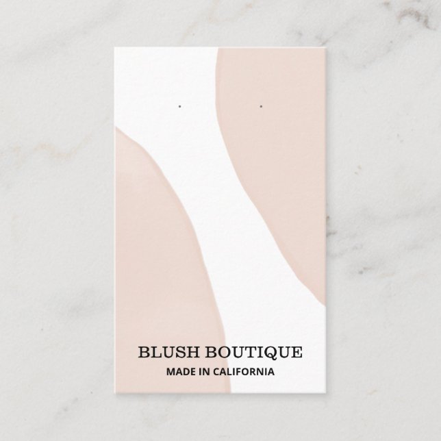 Modern Abstrakt Pastel Rosa Earring Cards Visitkort (Framsida)