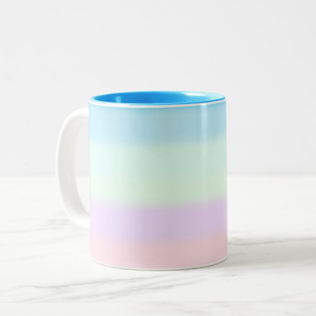 Modern Abstrakt Pastell Flerfärgad Gradient Två-T Två-Tonad Mugg (Framsida vänster)