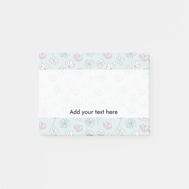 Modern abstrakt pastellfärgad blommigt för post-it block (Framsida)