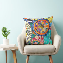 Modern Abstrakt Patchwork Mönster Monogram Kudde