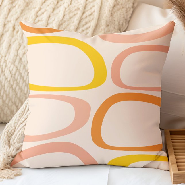 Modern Abstrakt Peach, Orange, Gult Kudde (Skapare uppladdad)