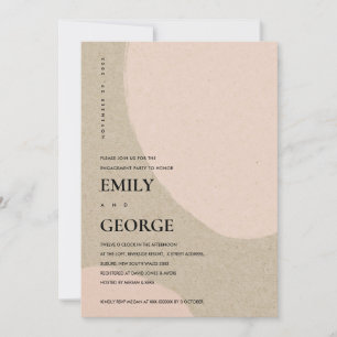 MODERN ABSTRAKT  PEACH ROSA FÖRLOVNING INBJUDAN