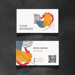 Modern Abstrakt, penseldrag, färgad Visitkort