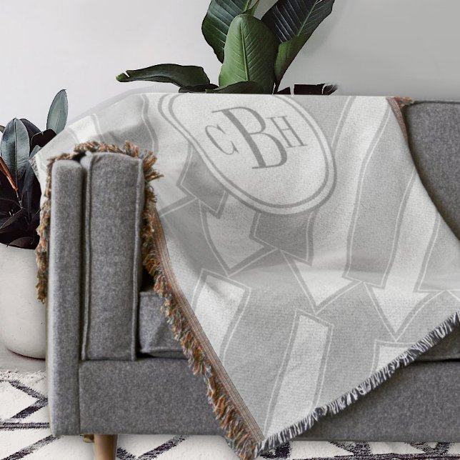Modern Abstrakt Pil Grå Monogram Mönster Mysfilt (Skapare uppladdad)