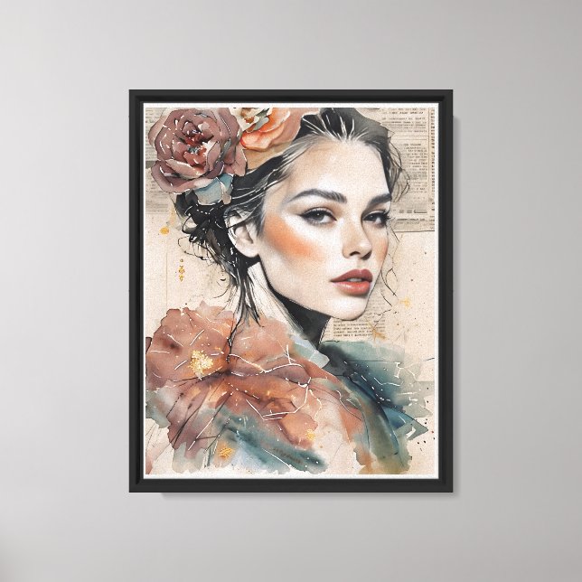 "Modern Abstrakt Porträtt Canvas (Framsida)