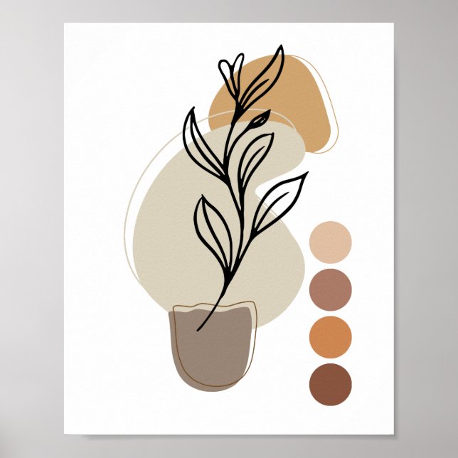 Modern Abstrakt Poster, Contemporary, Elegant Boho Poster (Framsidan)