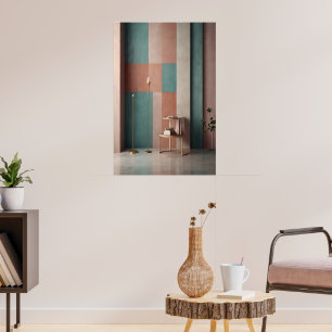 Modern Abstrakt Poster Geometric Pastel Minimali