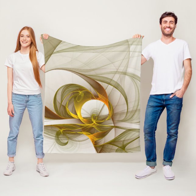 Modern Abstrakt Precious Metall Färg Fractal Fleecefilt (På plats)