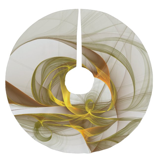 Modern Abstrakt Precious Metall Färg Fractal Julgransmatta Borstad Polyester (Framsidan)