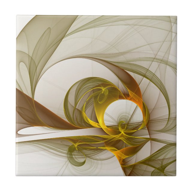 Modern Abstrakt Precious Metall Färg Fractal Kakelplatta (Framsidan)