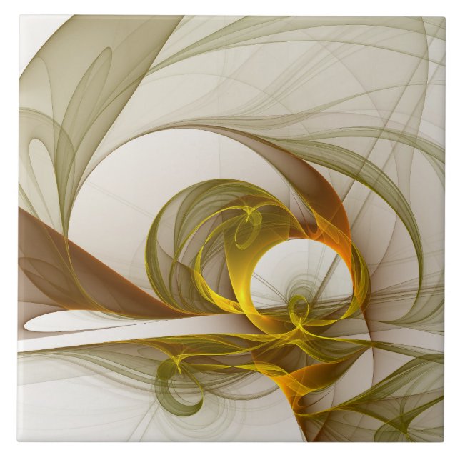 Modern Abstrakt Precious Metall Färg Fractal Kakelplatta (Framsidan)