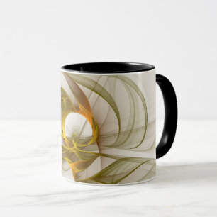 Modern Abstrakt Precious Metall Färg Fractal Mugg