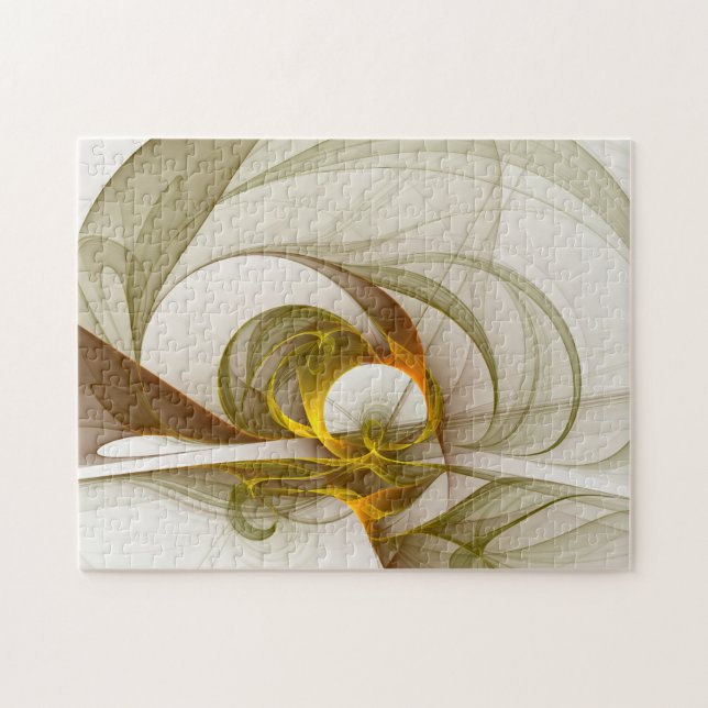 Modern Abstrakt Precious Metall Färg Fractal Pussel (Horisontell)