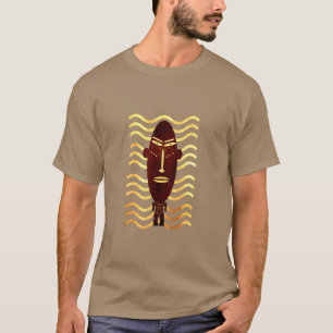 Modern abstrakt primitiv silhuett ansiktskonst t shirt