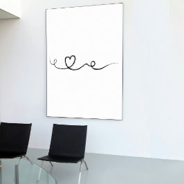 Modern Abstrakt Push Heart Continuous Line Art Poster