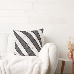 Modern Abstrakt Rand White Marble Kudde