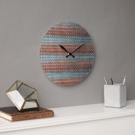 Modern abstrakt randig geometrisk mönster 1294 stor klocka
