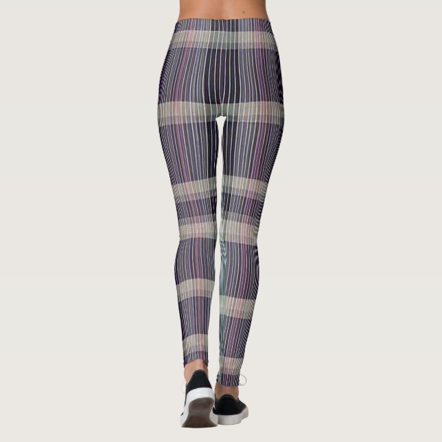 Modern Abstrakt Randig Kryssmönster 1328 Leggings (Baksida)