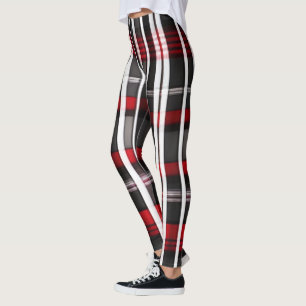 Modern Abstrakt Red Black Play Collection Leggings