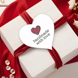 Modern Abstrakt Red Heart-handdator med Kärlek-cit Hjärtformat Klistermärke