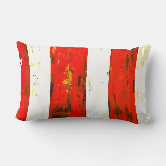 Modern Abstrakt Red, White and Blue-liknande Lumbarkudde (Baksida)