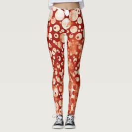Modern Abstrakt Red White Bubles mönstrad Leggings