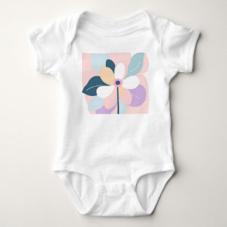 Modern Abstrakt Retro Pastell Blommig T Shirt