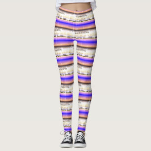 MODERN-abstrakt rita i blått ljusbrun Leggings