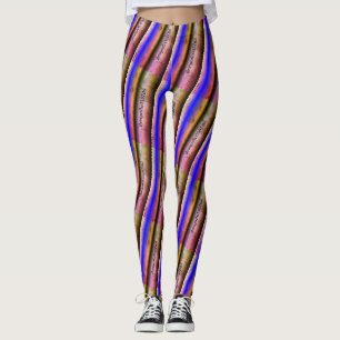 MODERN-abstrakt rita i blått rosa Leggings
