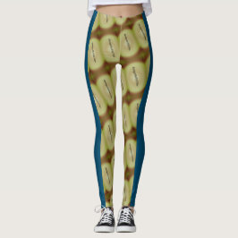 MODERN abstrakt rita i blått svart gult brun Leggings