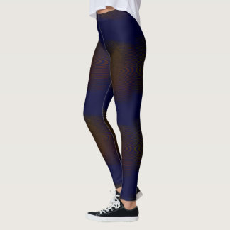 MODERN-abstrakt rita i djupblåbrun mosaik Leggings