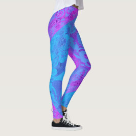 MODERN-abstrakt rita i ljusblå rosa Leggings